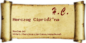 Herczog Cipriána névjegykártya
